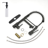 Kitchen Sink Faucet with Soap Dispenser, Kitchen Faucet with Pull Down Sprayer 2 Modes 304 Stainless W1932P300995