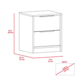Kaia Nightstand , End Table, Side Table Two Drawers, Metal Handle -Light Gray B07091875