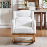27.2"W Modern Accent High Backrest Living Room Lounge Arm Rocking Chair, Two Side Pocket W834P178233