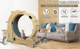 5-in-1 Cat Sports Running Wheel, Cats Wheel Wood Climbing Frame, Cat Litter Fitness Wheel, Oversized 72033345