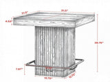 31.5 Inch Counter Height Bar Table, Square Dining Table with Metal Footrest 41885724