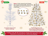 6FT Pre-lit Aspen Fir Artificial Christmas Tree, Hinged Xmas Tree with 600 Warm White LED Lights & N704P526146A