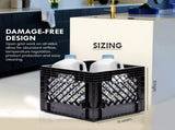 (2 pack) 16QT Heavy-Duty Plastic Milk Crate Black with Built-in Handles(Shipment from Walmart) 26920746