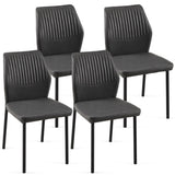 Dark Grey PU Leather Dining Chairs Set of 4 Faux Leather Dining Chairs Living Room Chair Modern W1164P195156