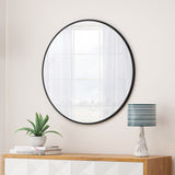 Wall Mirror 48 Inch Oversized Big Size Black Circular Mirror Metal Framed Mirror Round Vanity Mirror W1435107724