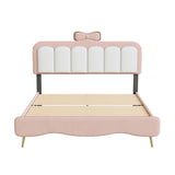 ZNTS Full size Velvet Princess Bed With bow-knot Headboard,Full Size Platform Bed with Headboard and WF315549AAH