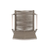 Outdoor Modern Aluminum Dining Chair with Rope Seat , Silver and Taupe 64679.00SIL