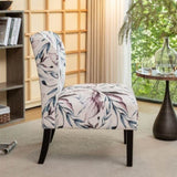 Capa Print Fabric Armless Contemporary Accent Chair, Purple Floral T2574P205964