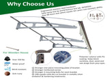 79" x 34" Window Awnings Door Entrance Canopy, Aluminum Alloy Bracket, 0.137 Inch Thick Crystal W2205P179828