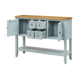 Series Ample Storage Vintage Console Table with Four Small Drawers and Bottom Shelf for Living 51302521