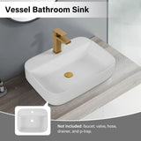 Bothwa Home Rectangular Countertop Ceramic Wash Basin CUPC Certified B2724P262845