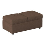 ZNTS Brown Color Stylish 1pc Storage Ottoman Convertible Chair Foam Cushioned Fabric Upholstered Solid B01166424