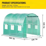 9.8x6.6x6.6ft Walk-in Tunnel Greenhouse, Portable Plant Shelter with Galvanized Steel Frame, 26120928