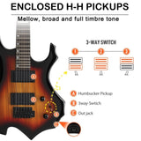 ZNTS Flame Shaped H-H Pickup Electric Guitar Kit with 20W Electric Guitar 88013808