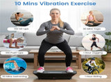 Black Full Body Vibration Plate Exercise Machine, 10 Adjustable Speed Levels with Remote Control & 13013998