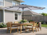 9 Ft Striped Outdoor Patio Umbrella with Tilt, Black and White 62497367