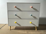 Kids 3 Drawer Dresser, Baby Nightstand for Bedroom, Storage Cabinet for Toddler Child for Living W808P264698