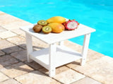Wood Side Table, Minimalist Wood-Grain Imitation Wood Side Table for Pool Beach Patio Lawn White 52994360