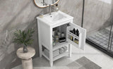 ZNTS 20" Bathroom Vanity with Sink, Bathroom Cabinet with Soft Closing Door, Storage Rack and Open Shelf, WF308492AAK