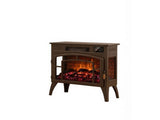 Smart WiFi Electric Fireplace Stove, 3-Sided Glass Design Electric Fire Heater, Brown 42481937