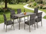 Outdoor Iron Dining Table Weather-Resistant & Space-Saving for Patio Use W3990P456537