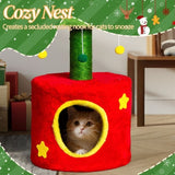 30in Cat Scratching Post with Cat House for Indoor Kitten, Small Cat Tree Tower with Sisal Post and 74062233