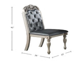 Set of 2 PU Upholstered Dining Chairs, Silver B016P226039