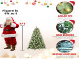 Artificial 4ft Green Christmas Tree with 376PVC/Hard Needle Mixed Branch Tips, 150L warm white led, 13499512