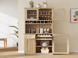 Farmhouse 35.4x17.7x74.8inch Freestanding Buffet with Hutch, Tall N717P327043N