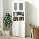 Bathroom Storage Cabinet with Glass Doors and Shelves 70453917