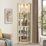 Corner Lighted Curio Cabinet Corner Glass Cabinet Lighted Curio Cabinet Corner Display Case for W2275P194426