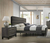Ioana Antique Grey Finish 3-Piece Wood Bed Room Set, Queen Size Bed and Two Nightstands T2574P202574