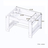 ZNTS Kids 2 in 1 Play Table with 7 Storage Compartments,Compatible with LEGO Building Block,Modern W282P182331