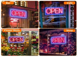 LED Neon Open Sign, Dimmable Business Store Front Light Sign with Controller & Hanging Chain, 85496558