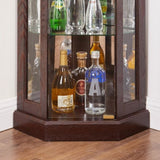 Corner Glass Cabinet Lighted Curio Cabinet Corner Display Case for Living Room, Curio Cabinet, W2275P194428