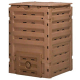450L Garden Compost Bin with 2 Sliding Doors, Brown 29121641
