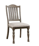 ZNTS Transitional Style 2pcs Side Chairs Antique Gray Solid wood Gray Fabric Dining Room Furniture Chair B011P197295