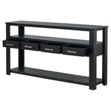 U_STYLE Modern Console Table Sofa Table for Living Room with 4 Drawers and 2 Shelves GL-N711P234484B