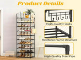 10 Tier Metals Rack, Stackable Organizer, Space-Saving Shelf Rack for Closet, 90262045