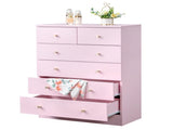 5-Tier 6-Drawer Cabinet with Matte Gold Handles Particleboard Melamine-Coated Storage Cabinet 93938975