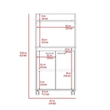 Rockford Kitchen Cart, Open Shelf, Double Door Cabinet, Two Interior Shelves B128P148971