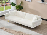 79 inch corduroy sofa bed, foldable double sofa bed with folding armrests, suitable for living rooms W2290P250580