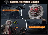 8.2ft Animatronic Werewolf Halloween Decor Realistic Fur, Scary Howls, Red Flashing LEDs, 18608033