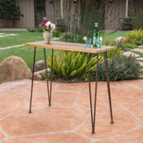 ZNTS DENALI INDUSTRIAL WOOD AND METAL BAR TABLE 61327.00