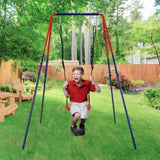 ZNTS XNS067B green and blue interesting 2 in 1 baby swing mental plastic safe swing set 110lbs for W1711P208374