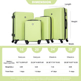 luggage 4-piece ABS lightweight suitcase with rotating wheels, 24 inch and 28 inch with TSA lock, W284P149249