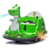 12V Kids Ride On Bumper Car W/Parents Control,Dinosaur Shape & Element Design,2WD,Spray With W1578P268994
