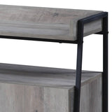 Grey Oak and Black 4-Door TV Stand B062P209415