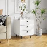 Modern Night Stand Storage Cabinet for Living Room Bedroom, Steel Cabinet with 3 Drawers,Bedside W252113554