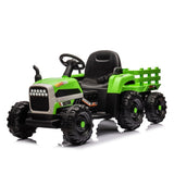 ZNTS Ride on Tractor with Trailer,24V Battery Powered Electric Tractor Toy, 200w*2motor W1396P144514